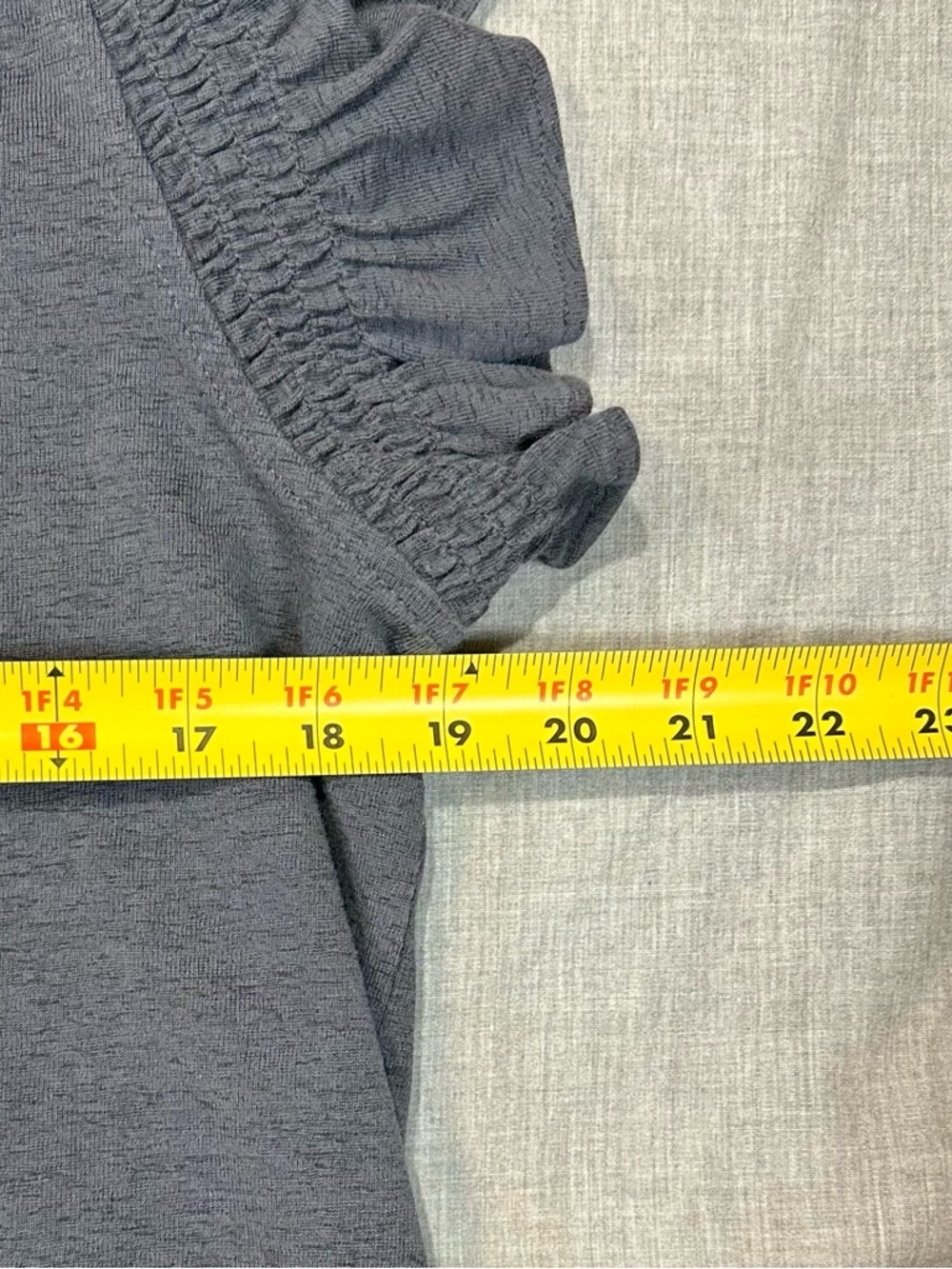 LOFT Navy Ruffle Sleeve Knit Tee - Picture 4 of 6